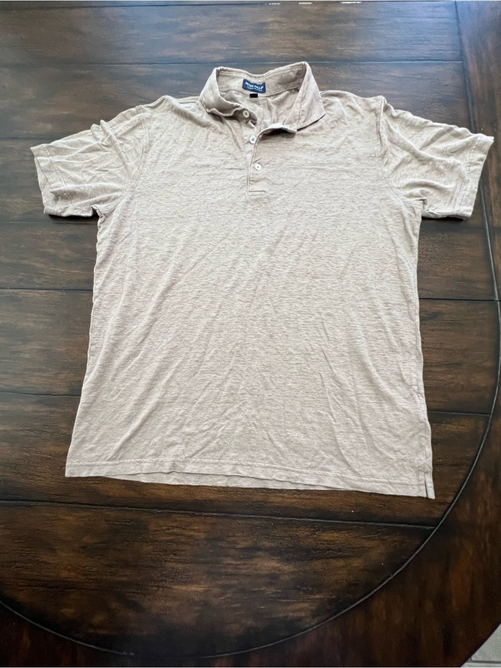 Peter Millar Crown Crafted Astino Linen Polo Biscotti Lux Casual Size Medium
